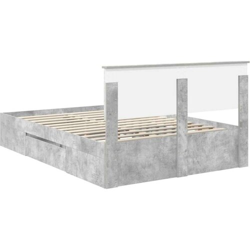  Okvir za krevet s uzglavljem Betonski sivi 160 x 200 cm - Beton siva 160 x 200 cm Slike