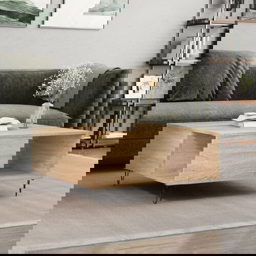 VidaXL Stolić za kavu boja hrasta 80x80x36 5 cm konstruirano drvo Slike