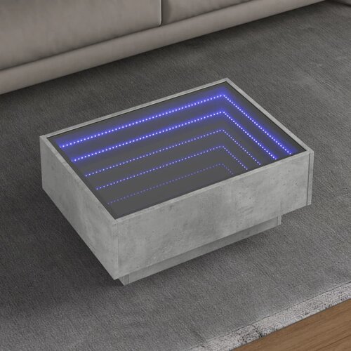 vidaXL Klubska mizica LED betonsko siva 70x50x30 cm inženirski les Cene