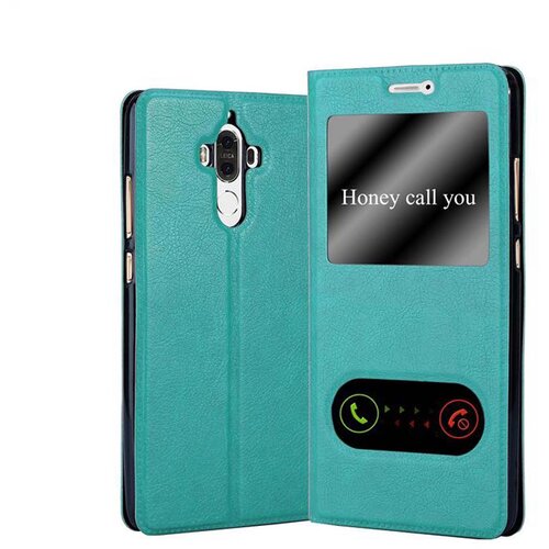 Cadorabo Ohi&scaron;je, združljivo z Huawei MATE 9 v mint turquoise - Za&scaron;čitni ovitek z magnetnim zapiranjem, stoječo funkcijo in 2 okencema za gledanje, (20561215) Cene