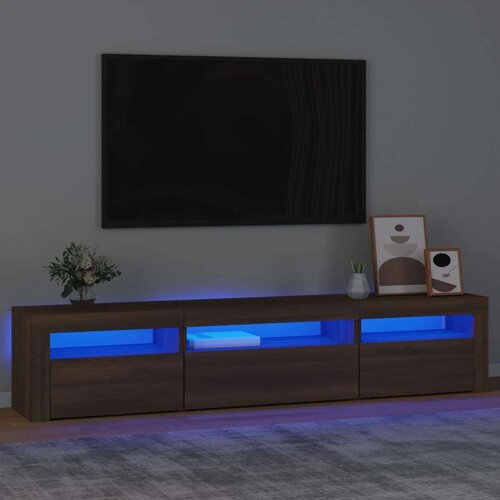 TV ormarić s LED svjetlima boja smeđeg hrasta 195x35x40 cm Cijene