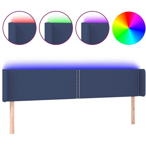 VidaXL LED posteljno vzglavje modro 203x16x78/88 cm blago, (20736668) Slike