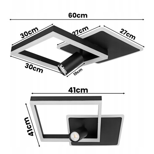  LED plafonsko svetlo LED/38W/230V + 1xGU10/30W crno Slike
