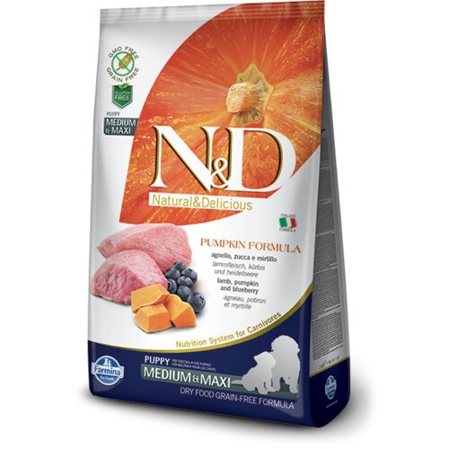 Farmina N&D Bundeva hrana za štence - Jagnjetina i borovnica (Puppy, Medium & Maxi) 2.5kg Cene