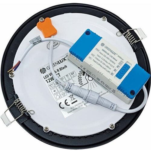  led ugradno svetlo vega LED/12W/230V 2900/3900/5800K prečnik 17,5 cm crna Slike
