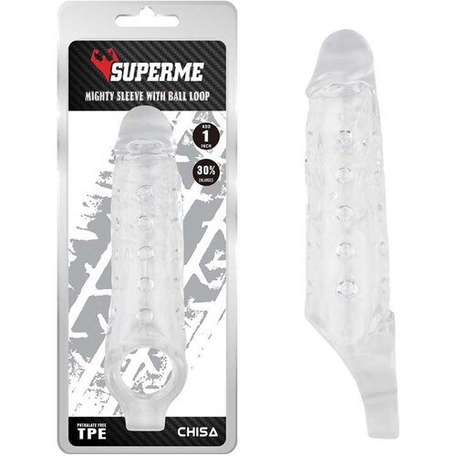  Navlaka za penis Mighty Sleeve, Providna, 22cm Cene