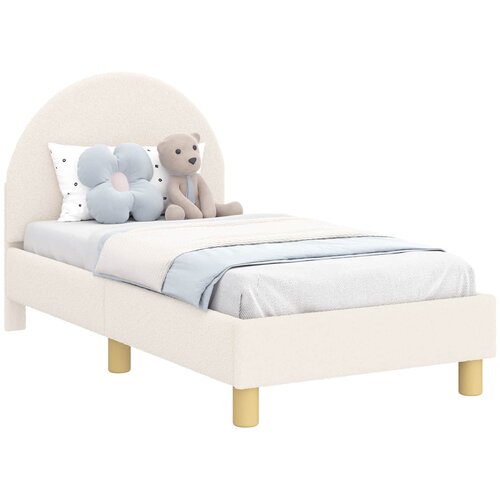  Okvir kreveta za malu djecu s naslonom Krem 70 x 140 cm Boucl&amp;eacute; Slike