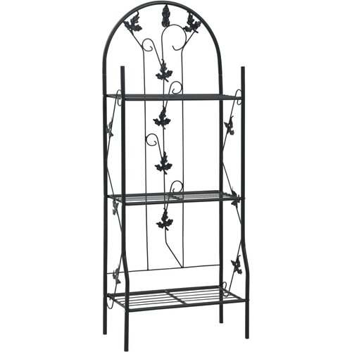 vidaXL 3-nadstropno stojalo za rastline črno 52x28x128 cm želez Cene