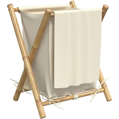 VidaXL Ko&amp;scaron;ara za rublje krem bijela 45 x 55 x 63 5 cm od bambusa Slike