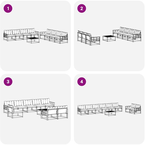  Set vanjskih sofa 9 kom. Bijela i krem Slike