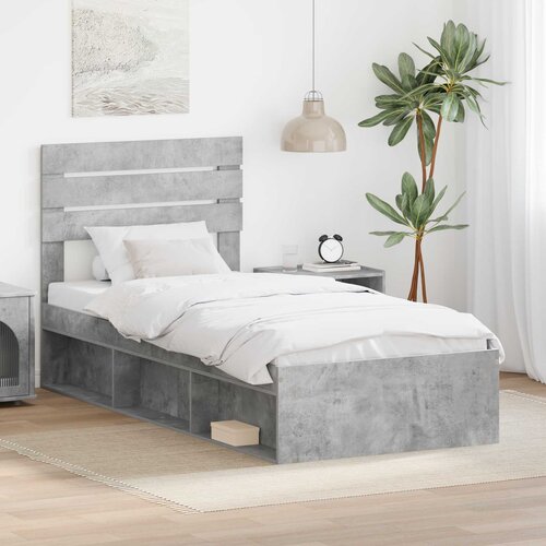  Krevetna konstrukcija s uzglavljem Betonska siva 100 x 200 cm Cijene