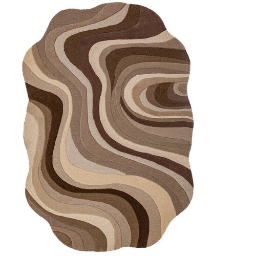 Flair Rugs Rjava/bež ročno tkana volnena preproga 140x200 cm Envy Wool &amp;ndash; Slike