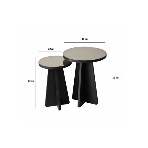 Hanah home Set bočnih stočića Luna Black Slike