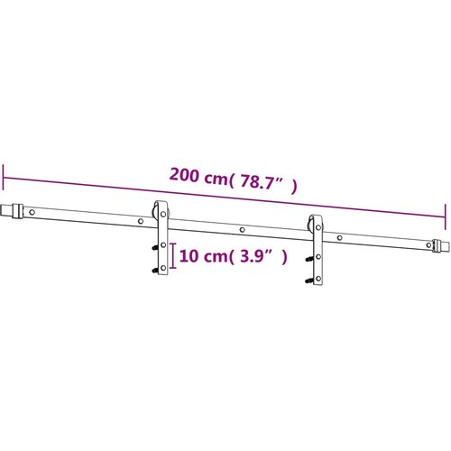  Klizna vrata Prirodna i crna 85 x 210 cm Čvrsta borovina Slike