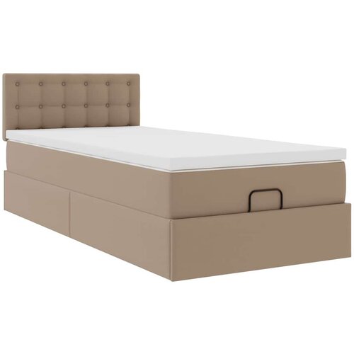 VidaXL okvir kreveta s madracem cappuccina 80x200 cm umjetna koža Slike
