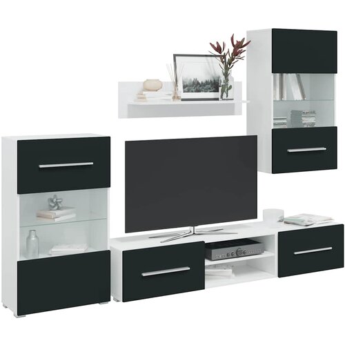 VidaXL TV jedinice od 5 dijelova s LED rasvjetom Matt Indigo Slike