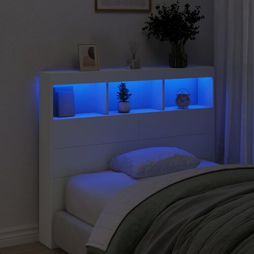  za uzglavlje s LED svjetlima bijeli 120 x 17 x 102 cm Slike