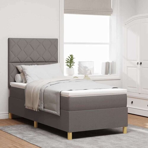 Box LED Box Spring Postelja z vzmetnico Taupe 100 x 200 cm blago, (5000127980) Cene