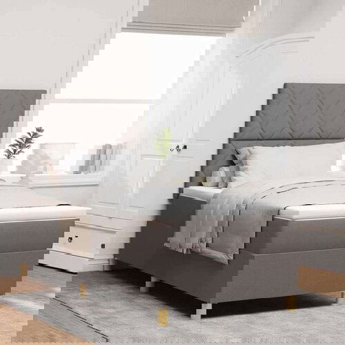 Box spring krevet Sivo-smeđa 100 x 200 cm tkanina Cene