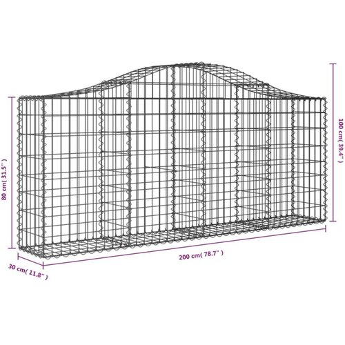  Lučne gabionske ko&amp;scaron;are 11 kom 200x30x80/100cm pocinčano željezo Slike