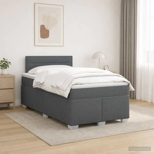  Krevet s box springom madracem i LED-om Tamnosiva 120 x 200 cm - Tamnosiva 120 x 200 cm Dizajn linija Slike