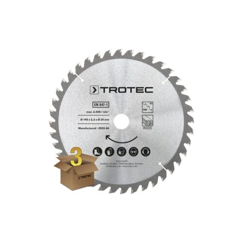 Trotec Set listova kružne pile Ø 190 mm (40 zuba), 3-dijelni; za drvo Cijene