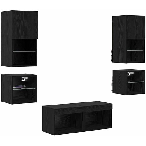  zidne jedinice 8 pcs Crni hrast Konstruirano drvo Slike