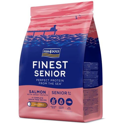 Fish4Dogs Finest Senior small losos s batatom 1,5 kg Slike