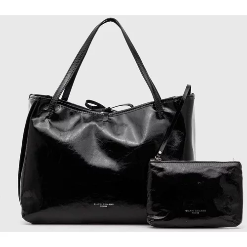 Gianni Chiarini Usnjena torbica črna barva