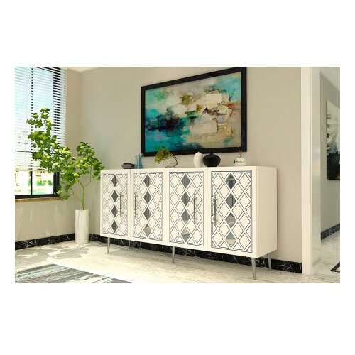 Hanah home komoda dome KB150 white silver Slike