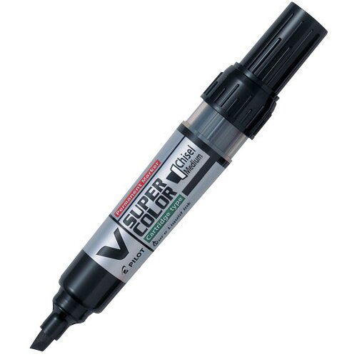 Pilot Marker V Super color, Kosi vrh, Crni Slike