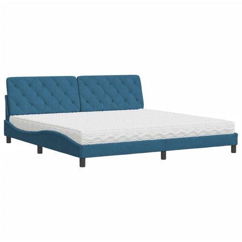 vidaXL Postelja z vzmetnico modra 200x200 cm žamet, (21216080) Cene