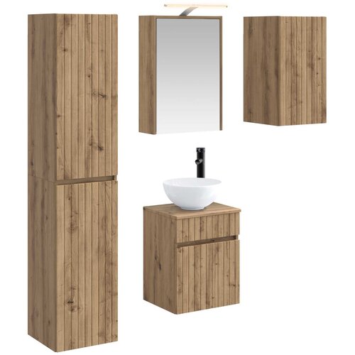  Set ormarića za kupaonicu 5 pcs Hrast artisan 43 x 16 x 62,5 cm Slike