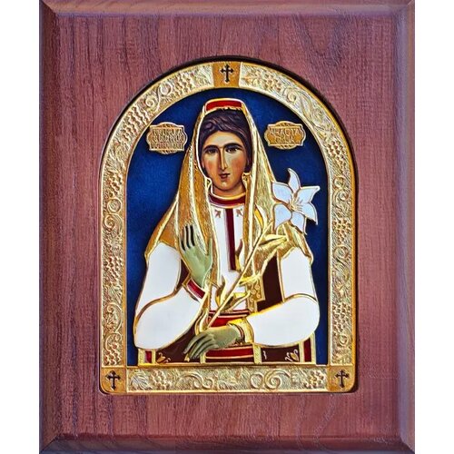  Ikona u drvetu Prepodobna Anastasija Majka Svetog Vasilija, Pravougaona, 170x205x22mm Cene