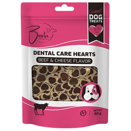 BESTA Dentalna poslastica za pse Heart, Govedina i sir, 80 g Cene