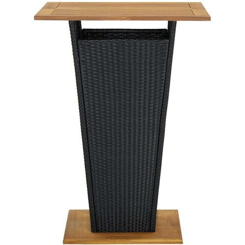  5-dijelni vrtni barski set od poliratana s jastucima crni Crna 80 cm table length Slike