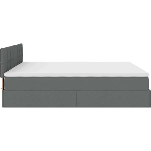 VidaXL Otomanski krevet s madracem tamnosivi 160x200cm od tkanine Slike