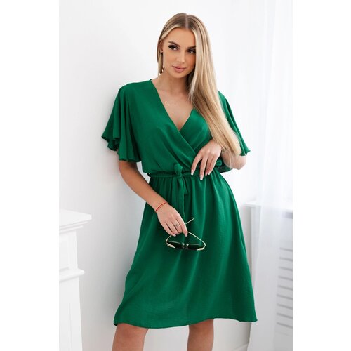 Kesi Włoski Dress with a plunging neckline green Cene