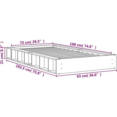 vidaXL Okvir kreveta voštano smeđi 75 x 190 cm od masivne borovine Cene
