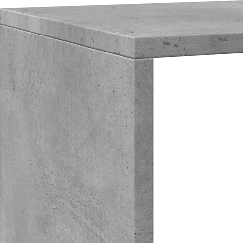 Pregrada regal za knjige 4 razine sivi 143,5x29x143,5 cm drvo Slike