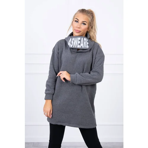 Kesi Padded sweatshirt with a graphite hood