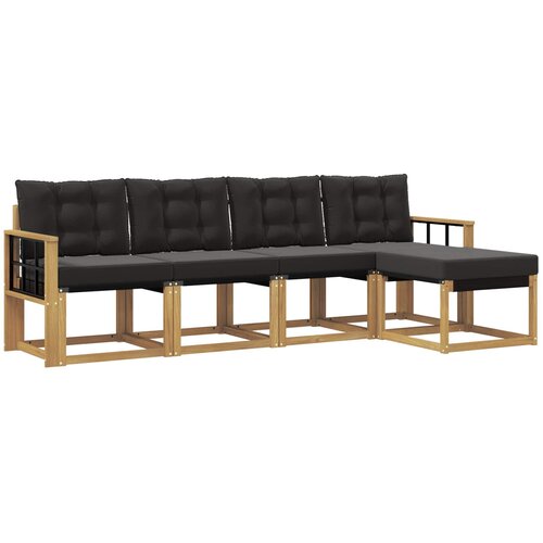 vidaXL Zunanja garnitura za sedenje z blazino 5 pcs Bela in črna, (5000282367) Cene