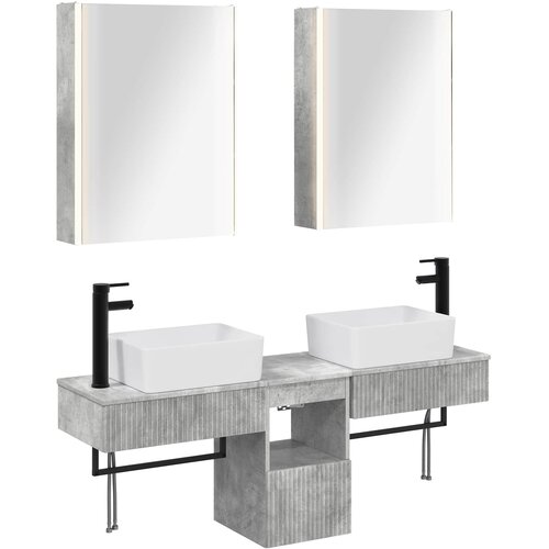  Set ormarića za kupaonicu 5 pcs Betonska siva 53 x 15,5 x 70 cm Cijene