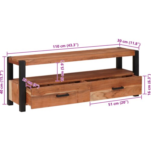 vidaXL kabineti i police za skladi&scaron;tenje medija smeđa 110 x 30 x 40 cm Cijene