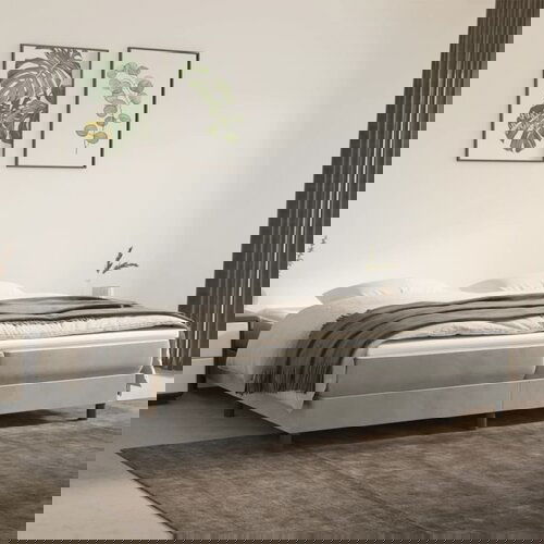 The Living Store Posteljni okvir svetlo siv 200x200 cm žamet - Box Spring Posteljni Okvir, (21488274) Slike