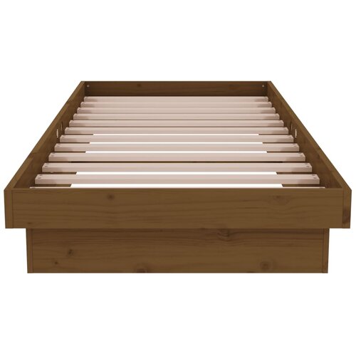  Okvir za krevet od masivnog drva boja meda 75x190 cm mali Slike