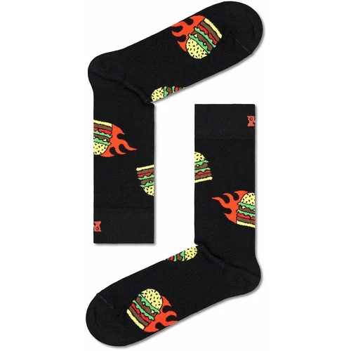 Happy Socks Nogavice Flaming Burger Sock črna barva