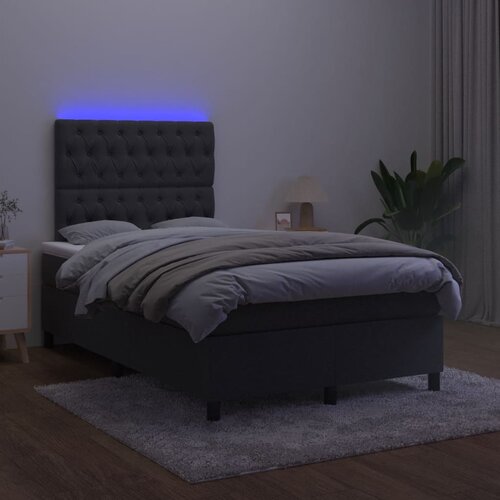  Krevet box spring s madracem LED crni 120 x 190 cm bar&amp;scaron;unasti Slike