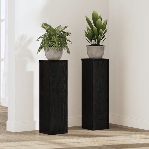 VidaXL Stalak za biljke 2 kom Crni hrast 17x17x60 cm Konstruirano drvo Slike