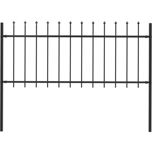  ograda s ukrasnim kopljima čelična 1,7 x 0,8 m crna